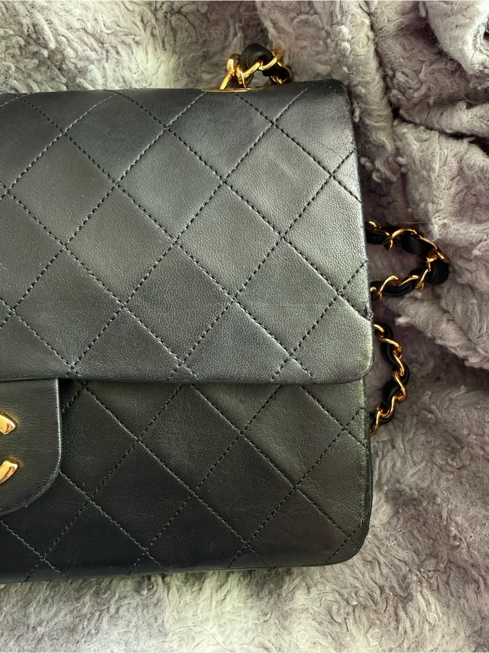 Chanel Classic Quilted Double Flap Bag in Black with Gold Hardware - Medium